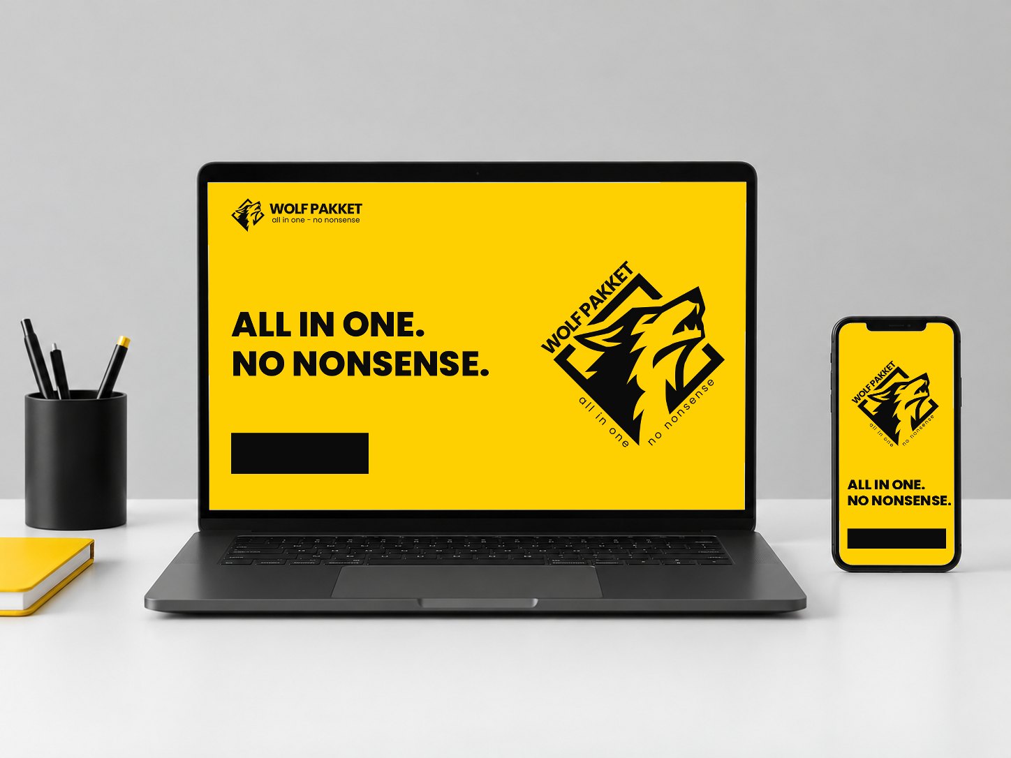 Voorbeeld van een website op laptop en gsm